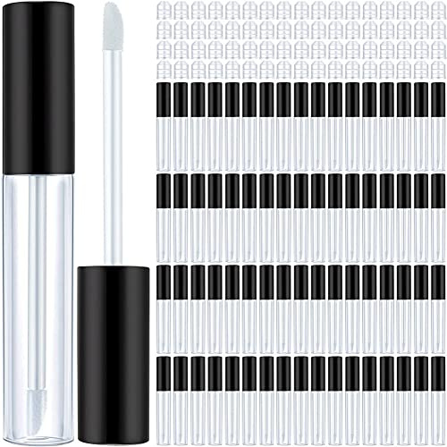 Jikoiuty Lot de 100 tubes vides en plastique pour gloss à lèvres de 10 ml - Mini flacons transparents et rechargeables