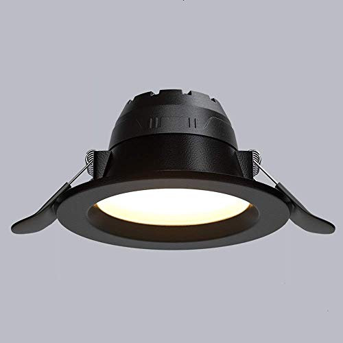 GANGEV Spots Nordiques 5W Grand Trou Lampe Led Lampe Ouverture Plafond Plafonnier Noir Downlight Led Intégré Trois Couleurs Baril Lampe Maison Salon Plafond Projecteur Lumières Extérieures