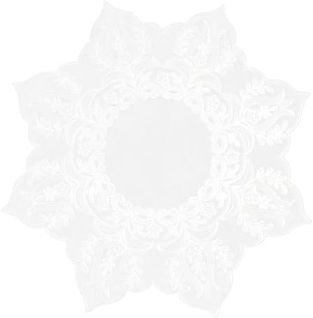 MAGICLULU Satz Spitze Staubtuch weiße Spitzendeckchen gehäkelter Tisch ovale tischdecke Vintage-Dekor Spitze dekorative Deckchen Tischdekoration runden Staubschutzhaube Tischset schmücken