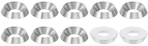 PATIKIL Rondelle Conique Finition M6, 10 Pièces, Diamètre de 16 Mm, Hauteur de 3,5 Mm, en Acier Inoxydable 304 Massif, Finition Cnc, Pour Vis Et Boulons