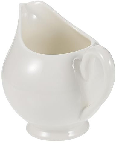 OUNONA Milchbecher Soßenkrüge Kaffeekrug kaffeekanne kaffeekännchen Kaffeesahne Sirup Gewürzboote Krug für Soße Knochenporzellan Milchkanne Porzellantasse Steak Saft Eimer Keramik Weiß