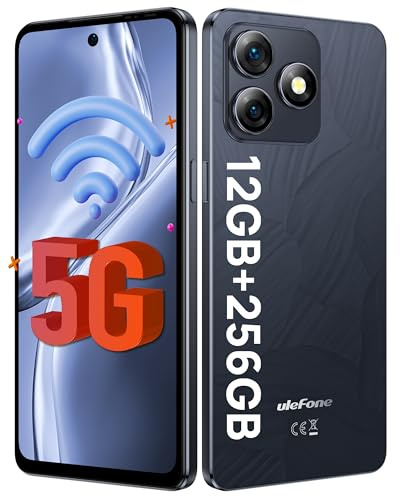 Ulefone Note 18 Ultra 5G Handy ohne vertrag, 50MP+50MP+32MP Kamera 12GB+256GB/SD-2TB Android 13 Smartphone mit 18W Schnellladung 6,78 Zoll FHD+ 5450mAh Akku GPS/OTG/NFC Schwarz