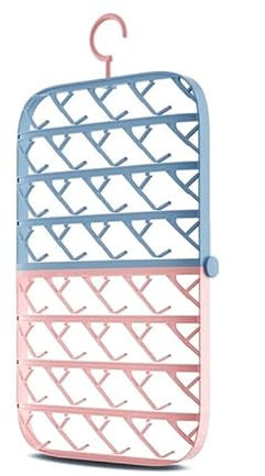 Aqxyxsw Faltender Socken-Wäsche-Aufbewahrungs-Aufhänger-multifunktionaler Unterwäsche-Trockenständer for Hauptschlafzimmer-Schlafsaal-Schrank-Organisation fangzi(Color:Pink Blue)