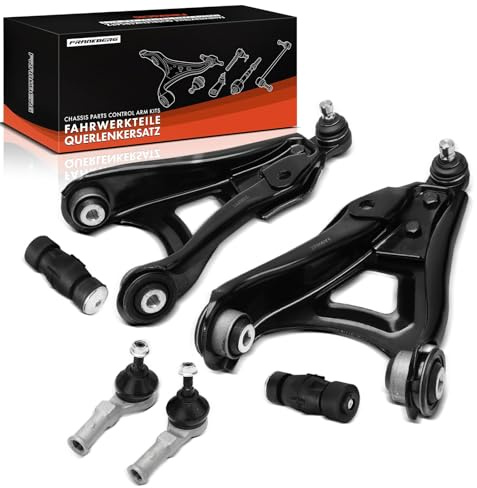 Frankberg 2x Control Arm + 2x Tie Rod End Track Rod End + 2x Stabiliser Link Front Compatible with Kangoo KC0/1 Clio II BB CB Kubistar Box X76 Kangoo Express FC0/1 Replace# 8200197179
