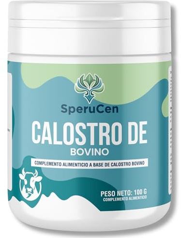 SperuCen - Calostro Bovino Natural en Polvo puro para humanos | Fabricado en Europa, 100% de Vaca de pasto, para 30-50 días, Rico en aminoácidos, Inmunoglobulinas y Lactoferrina