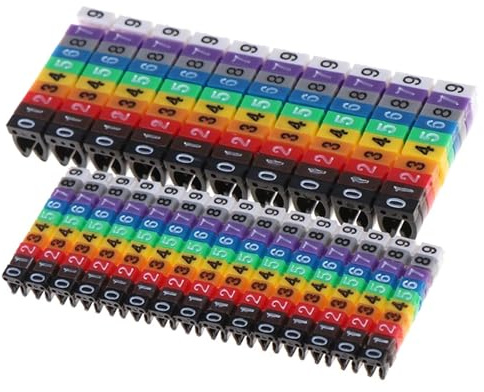 Drahtnummerierung Marker, Kabelmarkierungen, bunt, Typ C, Markierungsnummer, Etikett for 2–3 mm Kabel, 150 Stück(2.5mm)