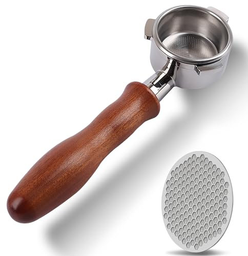 CAPFEI Bodenloser Siebträger 54mm Kompatibel mit Sage/Breville Barista Express, Pro, Touch, and Impress | Ergonomisch Holzgriff | Bonus Puck Screen