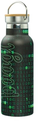 Baagl Trinkflasche Kinder Edelstahl für Jungen Mädchen – Auslaufsichere Thermosflasche mit Bambusdeckel – BPA-freie Wasserflasche für Schule & Kindergarten - Thermoskanne, 500 ml (Numbers)