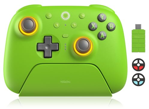 LONGYI 8BitDo Ultimate 2 trådlös styrenhet med TMR-joysticks för Windows och Android, spelkontroll med omkopplingsbar halleffekt/taktilutlösare, RGB-eldring, 8Speed Wireless Tech, laddningsstation