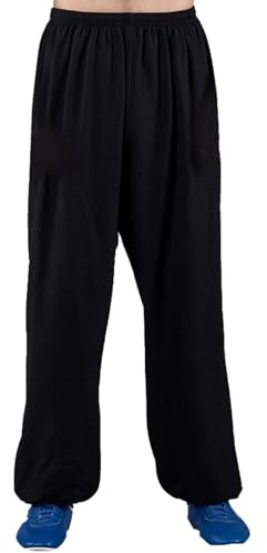 Pantaloni di Tai Cotone E Pantaloni di Arti Marziali di Lino Kung Fu Sciolte Pantaloni Tai Chi per Uomini Donne(Size:XXL,Color:C)