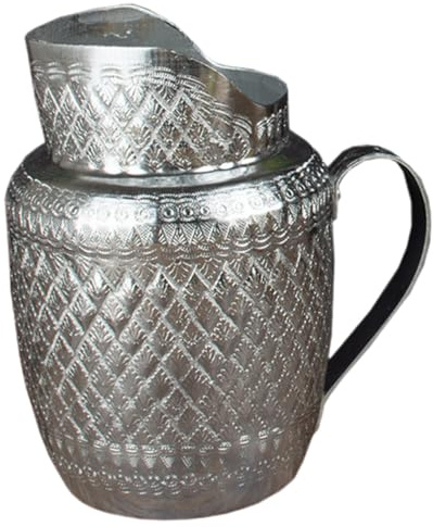 Cabilock Pichet pour Vin et Jus avec Poignée Ergonomique Alliage Aluminium Design Artisanal Élégant pour Boissons Froides Maison et Fête