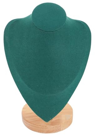 UKCOCO Présentoir à Colliers Vert en Bambou et Flanelle, Stand D'exposition Bijoux Élégant pour Usage Commercial ou Personnel, Support Pendentif pour Maison ou Boutique