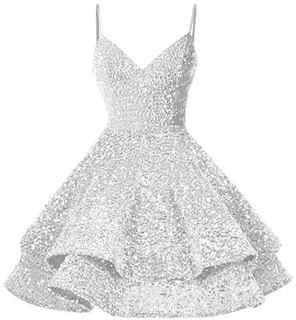 Sequin Homecoming Dresses 2025 Spaghetti Straps Short Prom Dresses Sparkly A Line Cocktail Gowns Comfy Elegant White