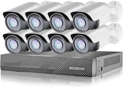 Kit Di Sistemi Telecamere IP POE Da 5 MP 25 Fps 2 4 6 Sorveglianza NVR Sicurezza CCTV 8 Canali IMAX335 H.265(None,8ch NVR and 8 Camera)