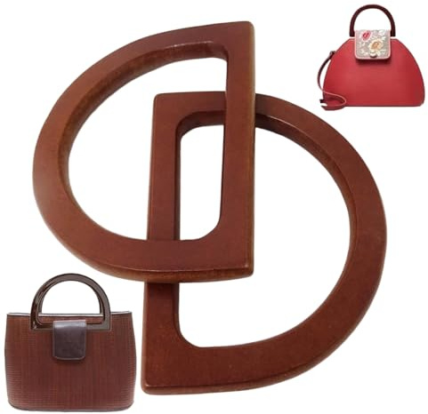 Manici per Borse, 2 Pezzi Manici per Borsa a Forma di D, Manici per Borse Fai da Te, Maniglia per Borse Manico di Ricambio per Borsa, Accessori per Borse Fai Da Te Uncinetto