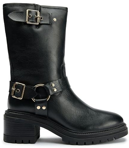 SOLE Bottes de motard grunge, Noir , 37 EU