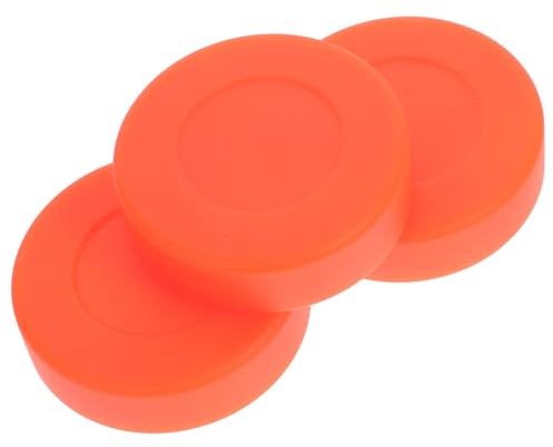 PRETYZOOM 3 Piezas Puck de Hockey PVC Ajustable Unidades Naranja para Entrenamiento y Exterior Disco Resistente para Hockey sobre Patines