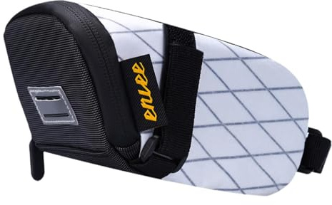 LIXSAZSE Reflektierende Fahrradsatteltasche, tragbar, kompakt und leicht, Aufbewahrung unter dem Sattel, Fahrradträger, Hecktasche für Mountainbikes und Rennräder, Weiß, 17 x 10.7 x 8 cm