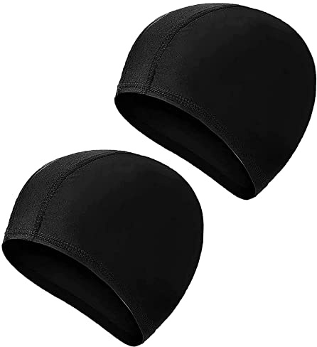 2 Pcs Gorros de Natación Unisex, Gorro de Natación para Mujeres y Hombres, Gorro de Natación de Tejido Elástico y Secado Rápido, Gorros Antideslizantes para Piscinas