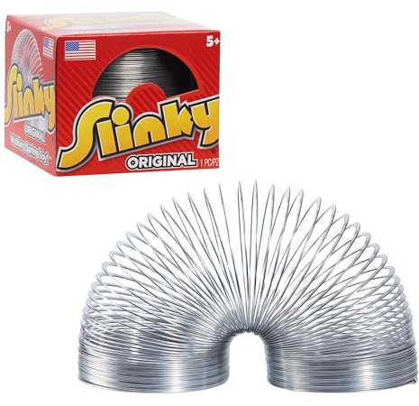 Just Play Das Original Slinky Schraubenfeder-Spielzeug, Metall-Slinky, Antistress-Spielzeug, Kinderspielzeug ab 5 Jahren