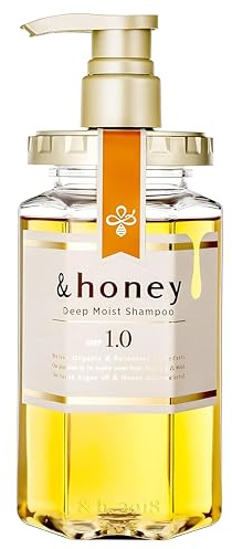 &honey Deep Moist Hair Shampoo Step1.0 (Moist Wash) Pump 440ml - Peony Honey Scent (Green Tea Set)
