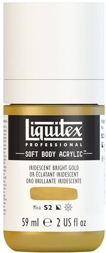 Liquitex Professionell mjuk kropp akryl 59 ml flaska, skimrande ljust guld, 59 ml (paket med 1)