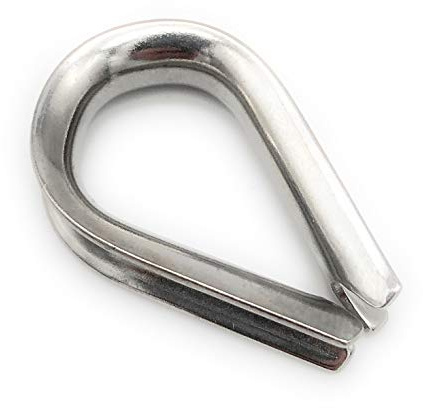 10 Stück Drahtseil Kauschen 10 mm ähnl. DIN 6899, Form B V4A Edelstahl rostfrei (Größe Wählbar: 2 2,5 3 4 5 6 8 mm) AISI316 INOX Stainless Steel Kausche (10mm)