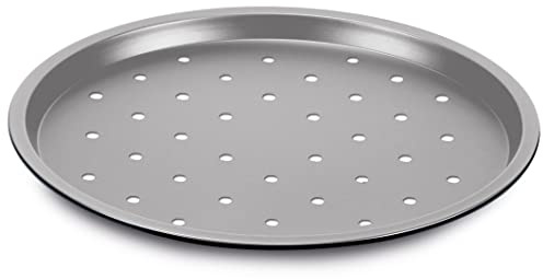 Guardini, Molde para pizza Frozen Ø 32 cm, Acero con revestimiento antiadherente, Negro y Plata, Made in Italy, Línea Silver Elegance