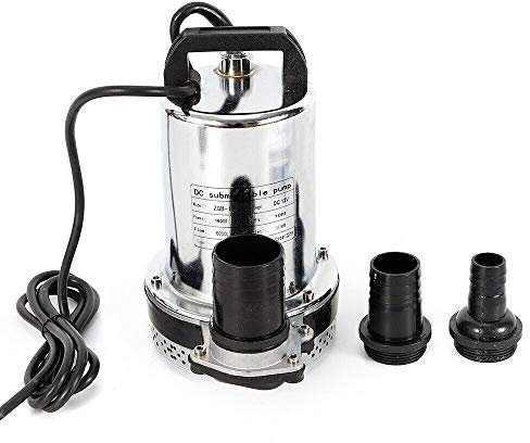 Pompa sommersa per acque sporche in acciaio inox, 160 W, 12 V, portata massima: 4000 l/h