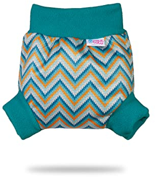 Petit Lulu Pull Up PUL Überhose Größe XL (13kg +) / wasserdicht Schlupfüberhose für Höschenwindeln/Stoffwindeln/Hergestellt in der EU (Knitted Chevron)