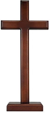 ARCHOBAN 12.8 Wooden Cross – Standing or Hanging Christian Cross, Solid Wood Wall Cross for Home or Prayer Room