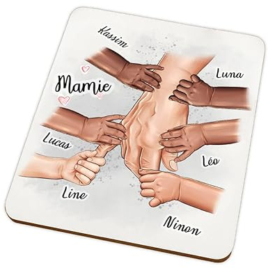 Dessous de plat grand-parent personnalisable avec mains - Cadeau original grand-mère (Grand-parent)