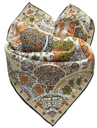 Prettystern Unisex handrolliertes SeidenHalstuch Seide Nickituch Bandana für Damen Herren
