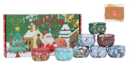 8 Packs Weihnachtskerzen Geschenkset Set für Frauen, Tragbare Reise Aromatherapie Kerzen Set mit Natürlichem Sojawachs, Dekorative Duftkerzen Set als Geburtstags und Weihnachtsgeschenke