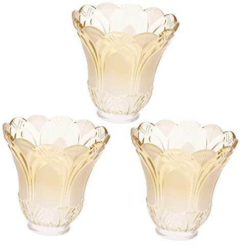 Feriany Lot de 3 abat-jours de rechange pour ventilateur de plafond en verre dépoli et transparent