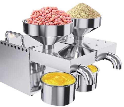 BebeXi oil press machineHousehold Olive Oil Press 110V/220V Household Oil Press Cold Press Oil Machine Extracts Fresh and Pure Oil from Various Seeds and Nuts