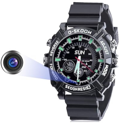 HopeGem Små Spion Bärbara Armbandsur Kameror – HD 1080P Bärbar Mini DV 32G Inbyggd Spy Cam(W1000)