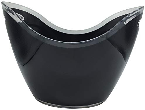 ice bucket, Party Accessory Container Black Bottle Chiller Beverage with Handles Beer Wine Champagne Double Walled Bar Cooler Ice Bucket
