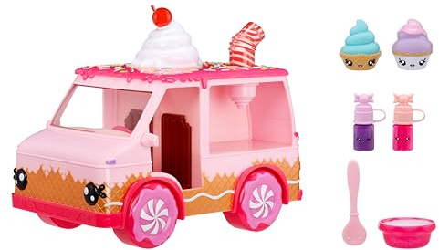 Yummiland Lipgloss Truck - Kinder-LipglossEnthält 2 Num Noms, 2 Lipgloss-Bastelsets Mit Schokoladen- und Geburtstagskuchengeschmack, für Kinder ab 4 Jahren