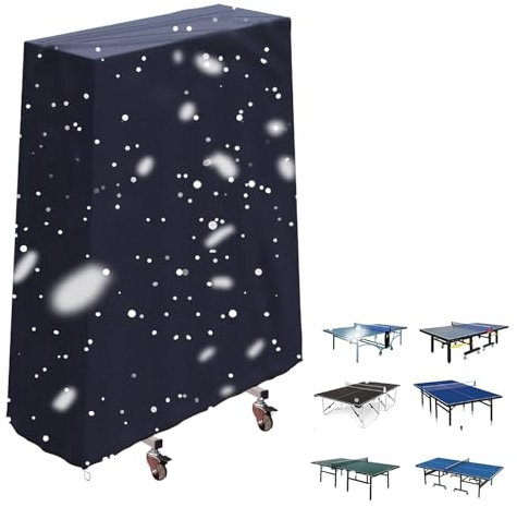 XUHCLY wasserdichte Tischtennisplatte Abdeckung Schutzhülle Tischtennisplatte Oxford-Stoff Indoor Outdoor Ping-Pong Tischabdeckung,Abdeckung für Tischtennisplatte(Size:165x70x185cm,Color:Black)