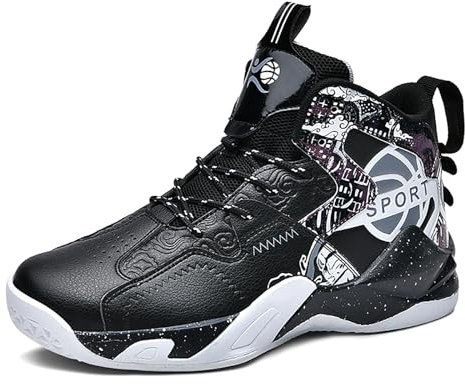 Gakricrey Basketballschuhe Herren Damen Turnschuhe Outdoor Mode Sportschuhe Gym Sneaker Trainingsschuhe Atmungsaktive 851 schwarz EU 38
