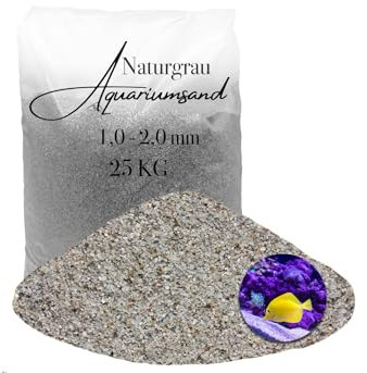 Aquariumsand Aquariumkies 25 kg 1,0-2,0 mm hellgrau gewaschen kantengerundet Quarzsand