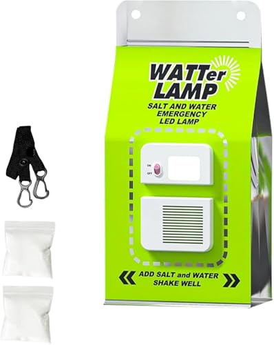 Lampe d'Eau Salée, Lampe LED pour Eau Salée, Lumière de Secours sans Piles, Étanche, Portable pour le Camping, la Pêche de Nuit, les Voyages en Plein Air.