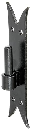Alberts 867553 Kloben auf Platte | DI-Haken, Abschluss Karpfenschwanz | schwarzer Tauchlack | Dornmaß Ø14 mm | Platte 205 x 45 mm | 10er Set
