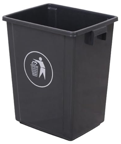 DZYHFCO Corbeille à papier d'extérieur rectangulaire en plastique pour cuisine, utilisation en intérieur/extérieur (quatre couleurs), bleu (noir)