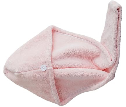 Trockenhaube für Haare aus Coral Velvet, Rosa, Leicht | Saugfähig und Schnelltrocknend, für Zuhause und Reise, Kompakt zum Mitnehmen
