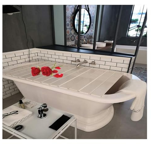 Suixtil Badewannenständer, faltbar, PVC-Staubschutzhülle, Badewannenabdeckung, isolierte Badewannenabdeckung, geeignet für die meisten freistehenden Badewannen(80x180x0.6cm)