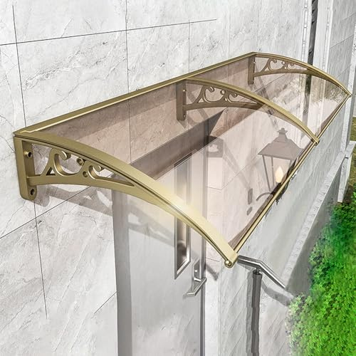 Auvent Porte D'entree, Marquise de Porte Exterieur, Aluminium Auvent de Terrasse, Toit Abri, Protection Contre La Pluie Et La Neige, pour Garage, Balcon, FenêTre, Maison, Silencieux(Clear,60x60cm/23x