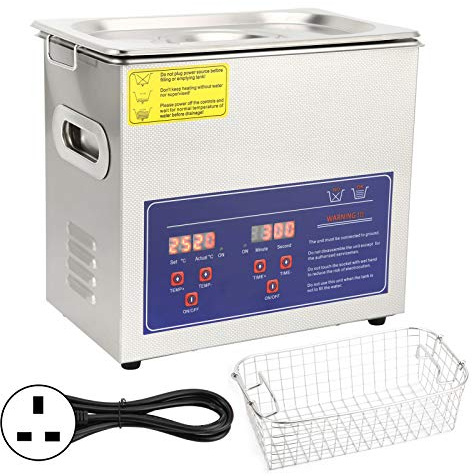 Brilluxa Limpiador ultrasónico de acero inoxidable con temporizador de grado industrial, PS‑20A, limpiador ultrasónico con calentador, limpiador profesional de joyas ultrasónico