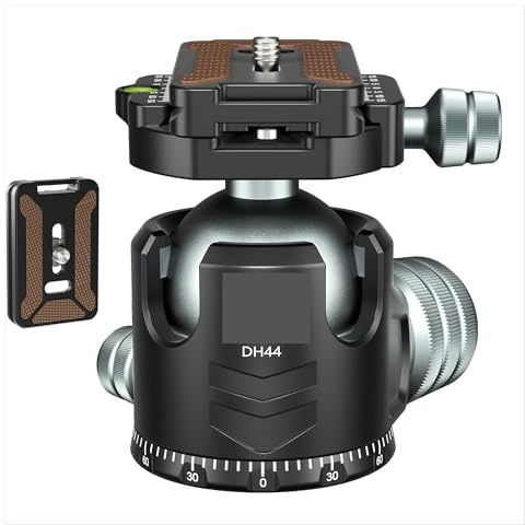 Tête de trépied 52 mm for Appareil Photo Reflex numérique, Monopode, Plaque à dégagement Rapide, rotule à Profil Bas, Charge maximale 30 kg(44mm Tripod Head)